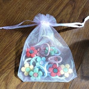 10pc Flower Themed Hair Ties